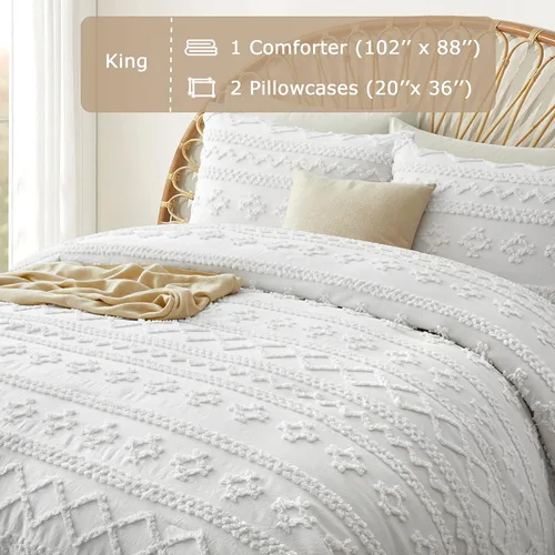 Vista 47 de Oli Anderson Juego de Edredón Beige Queen Acolchado Juego de Ropa de Cama Queen 3 Piezas, Edredón Boho Shabby Chic con 2 Fundas de Almohada