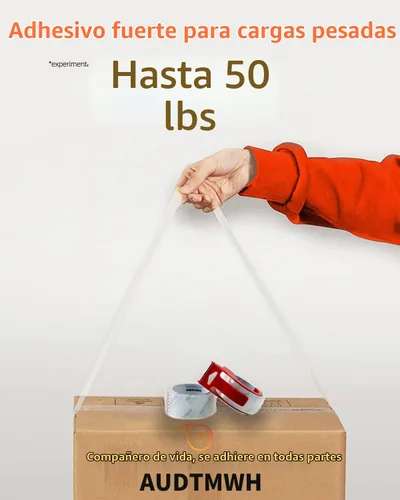 Vista 3 de AUDTMWH Cinta de embalaje con dispensador, 1.88" x 48 yardas, 2 rollos con 1 dispensador