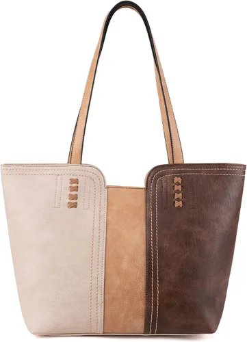 Vista 16 de Montana West Bolso Tote para Mujeres con Asa Superior Bolso de Mano Satchel Ámbar marrón