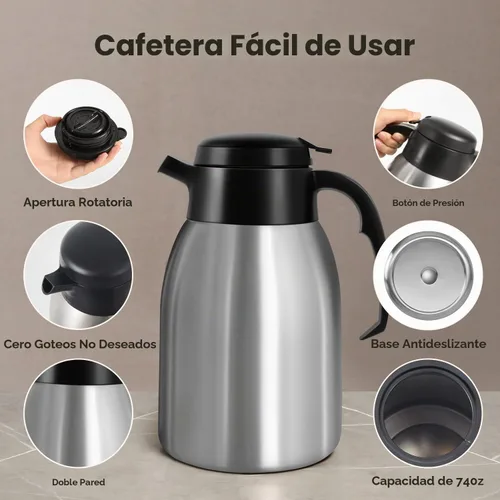 Vista 5 de SYBO Cafetera comercial de 12 tazas con jarra térmica de 74 onzas