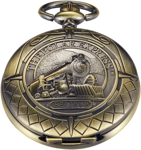 Vista 12 de Bronze Retro Mechanical Pocket Watch Skeleton Roman Numerals Hollow Mechanical Pocket Watches with Box M100