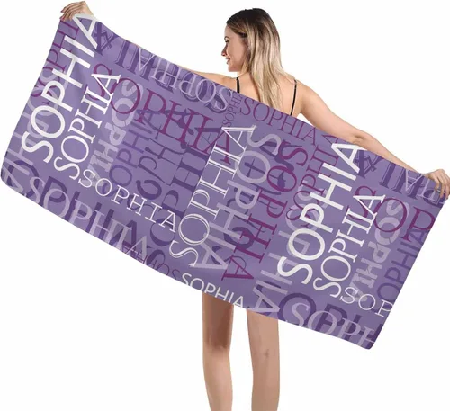 Vista 17 de Interestprint Toalla de piscina con nombre personalizado para niños, adultos y hombres, toalla de playa naranja personalizada con número