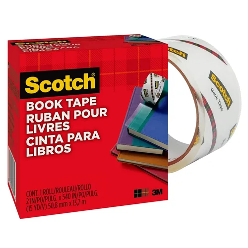 Vista 5 de Scotch Book Tape 845-R, 2 pulgadas x 540 pulgadas, 1 rollo/paquete (845-R2)