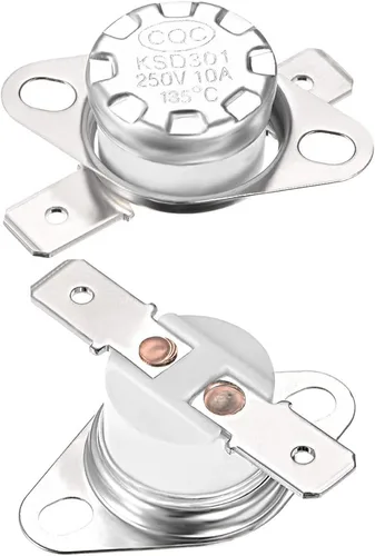 Vista 15 de uxcell KSD301 Termostato 320.0 °F/320°F 10A Normal Cerrado N.C Ajuste Snap Disc Interruptor de temperatura para microondas, horno, cafetera, 2