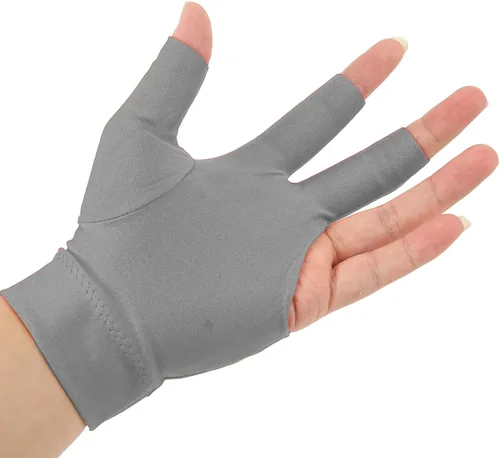 Vista 8 de Guantes de billar para billar, 3 dedos para taco de billar, guantes deportivos para mano izquierda y derecha Negro