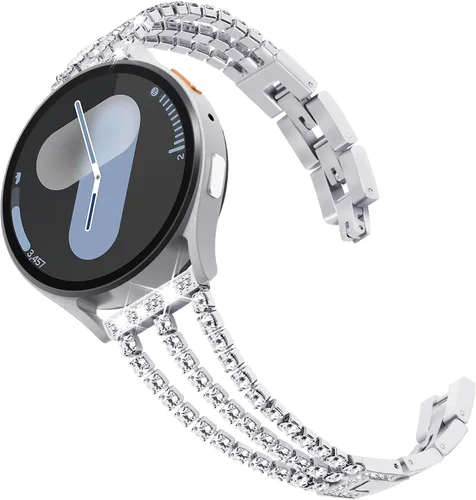 Vista 7 de Surace Galaxy Watch 40mm Correa con enlaces de diamantes brillantes para mujer - Negro