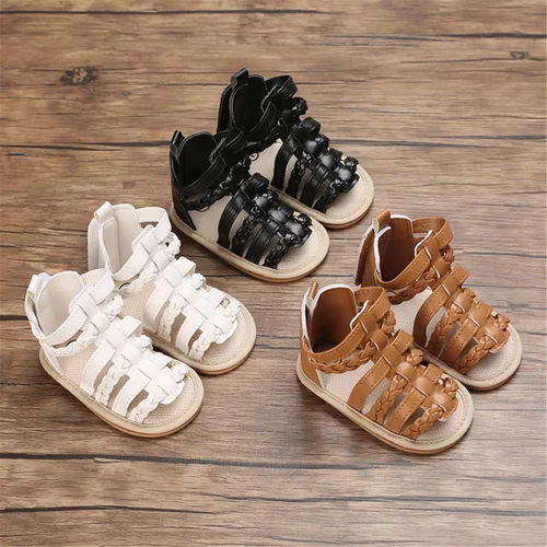 Vista 5 de LAFEGEN Sandalias de verano para bebés niños y niñas, 2 correas, antideslizantes, suela suave, zapatos de playa para bebés, zapatos de cuna