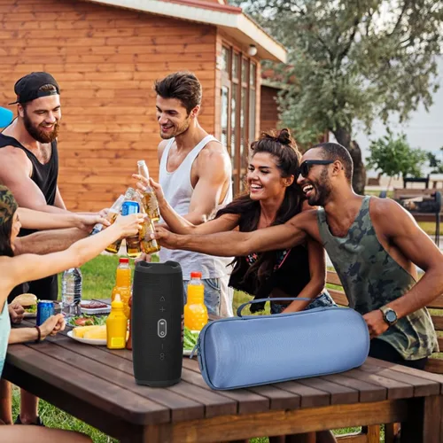Vista 6 de Funda rígida EVA para altavoz Bluetooth JBL Charge 4/5, compatible con JBL Charge 4/5, funda de altavoz portátil, impermeable, duradera, Azul