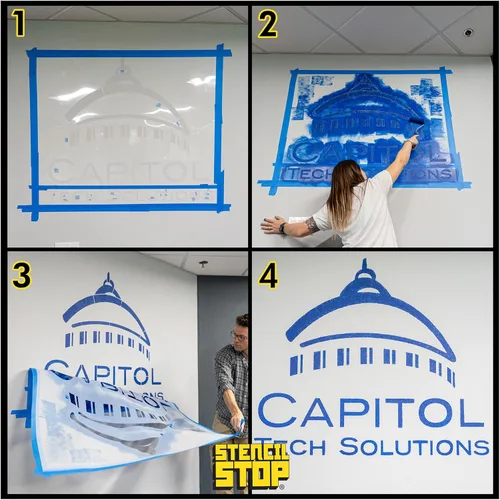 Vista 7 de Stencil Stop Plantillas personalizadas para pintura en aerosol, personalizables para logotipos, empresas, imágenes, plástico Mylar de 0.5 pulgadas