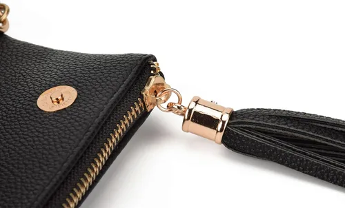 Vista 8 de Jiaruo Bolso cruzado de cuero pequeño con borla para mujer