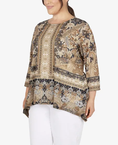 Vista 8 de Ruby Rd. Top de sublimación con estampado de espejo para mujer de talla grande