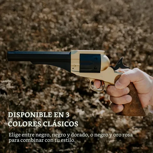 Vista 5 de Kit de pistola CO2 dorado 1858 con 2 cartuchos de CO2 250 BBS (1858s)