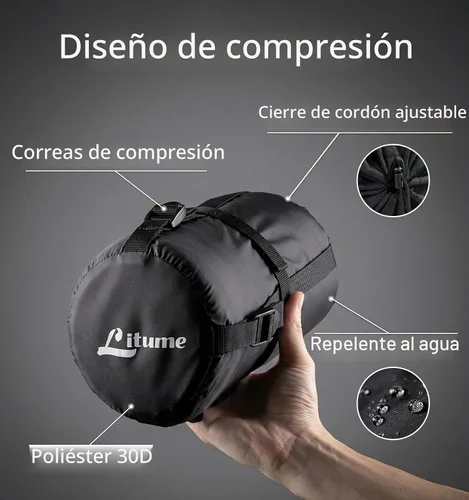 Vista 6 de Litume Fleece Sleeping Bag Liner for Cold Weather, Mummy Sack Adds 27F
