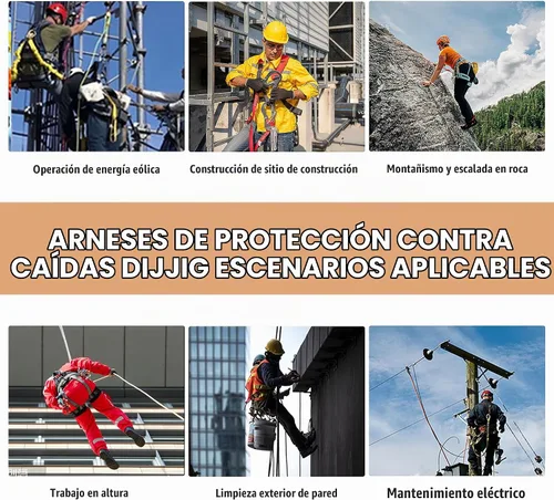 Vista 7 de DIJJIG Full Body Safety Harness OSHA/ANSI Compliant for Construction