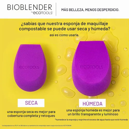 Vista 4 de EcoTools Bioblender - Esponja de maquillaje Duo, licuadora de maquillaje, 2