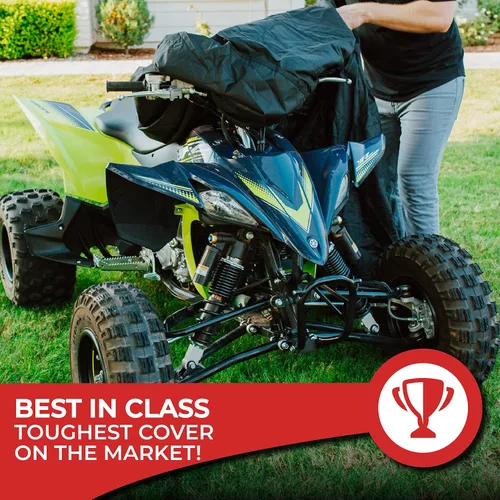Vista 9 de Tough Cover Basic Edition Funda para ATV, Tela Resistente de Grado Marino 210D, Cubierta para Quad para Kawasaki, Honda, Polaris, Yamaha y Más.