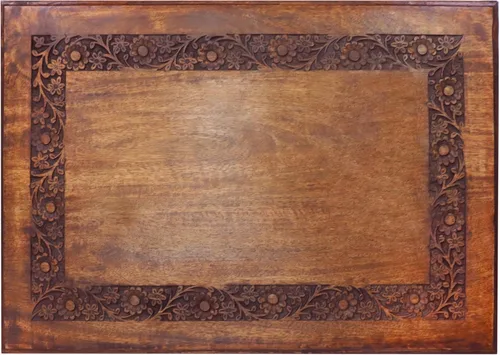 Vista 6 de COTTON CRAFT Mesa de centro de madera maciza, mesa central tallada a mano con patas plegables, mesa decorativa para sala de estar, espacios