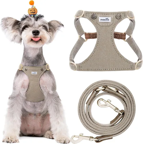 Vista 15 de Arnés sin tirones para perro, con correa multifunción, pechera suave y ajustable para mascota, no ahorca, chaleco a prueba de escape, azul vaquero