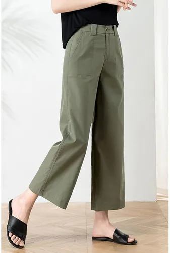 Vista 2 de Women's Casual High Waist Wide Straight Leg Office Pants with Pockets