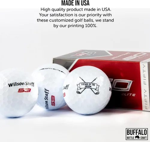Vista 7 de Regalo de boda del padre del novio, funda de 3 pelotas de golf Wilson Staff Elite