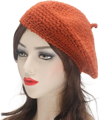 Vista 2 de ZLYC Boina holgada de lana de invierno para mujer, boina tejida a la moda