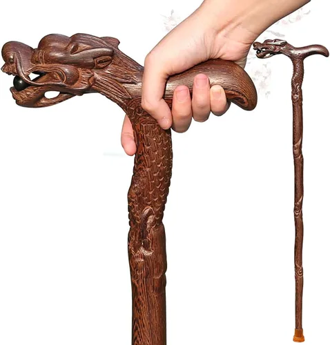Vista 9 de Bastones de dragón para hombres, bastones de madera hechos a mano para hombres y mujeres, resistentes hasta 500 libras, exquisito palo ergonómico