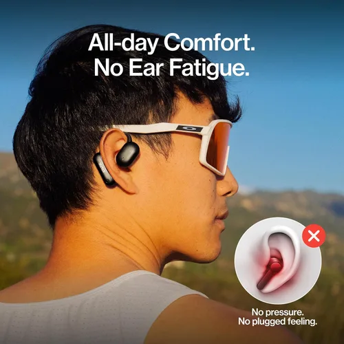 Vista 3 de Statik Aktive - Auriculares Bluetooth de oreja abierta, inalámbricos, carga rápida y batería de larga duración de 10 horas, ajuste seguro cómodo