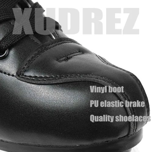 Vista 2 de XUDREZ - Patines clásicos de cuero de doble fila con diseño alto para mujeres y hombres