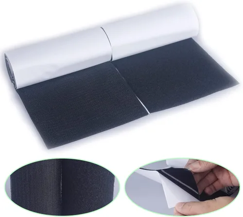 Vista 11 de HUAYY 1 pulgada de ancho y 4.5 yardas de largo, hojas autoadhesivas de estilo de gancho y bucle, parche de nailon con pegamento súper adhesivo