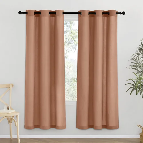 Vista 184 de NICETOWN - Cortinas de lino angora para ventana de cocina sobre el fregadero, con ojales, lino grueso angora, tratamientos cortos para ventanas