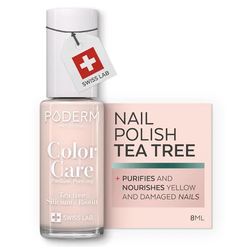 Vista 10 de PODERM Esmalte de uñas, enriquecido con árbol de té y biotina, mejora la apariencia de las uñas, fórmula vegana, para manos y pies, laboratorio