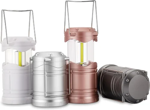 Vista 8 de Lichamp Linterna LED para campamento, paquete de 4 linternas alimentadas por batería para cortes de energía, luz colgante plegable portátil esencial