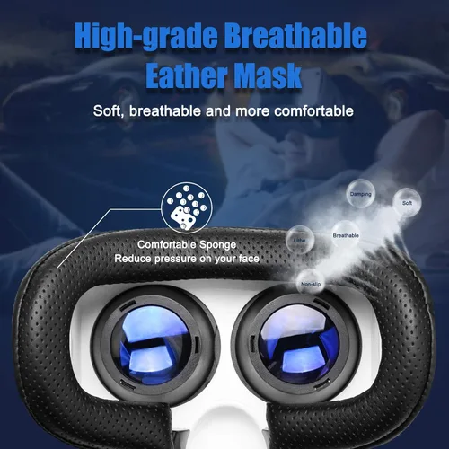 Vista 4 de Vecot Auriculares de realidad virtual de realidad virtual de realidad virtual 3D gafas de realidad virtual Incl (blanco)