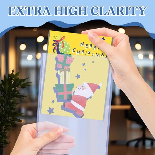 Vista 5 de Vmiapxo Paquete de 50 fundas de plástico duro de 4 x 6 pulgadas, funda impermeable para tarjetas de intercambio, tarjetas de béisbol deportivas