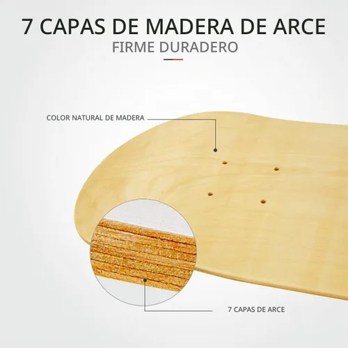 Vista 3 de Tablas de Skateboard de Maple LOSENKA, Tablas de Skateboard de Cola Doble, Tablas de Skateboard Ligeras, Cinta Adhesiva de Agarre Gratuita