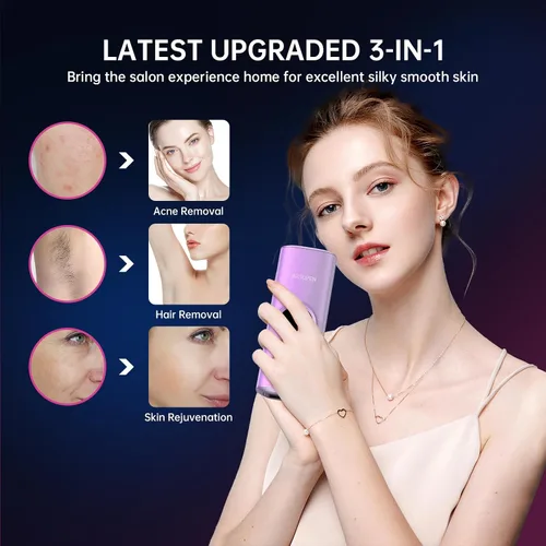 Vista 2 de AP30 Depilación láser para hombres y mujeres, dispositivo de depilación sin dolor, seguro y duradero, reduce el crecimiento corporal y facial