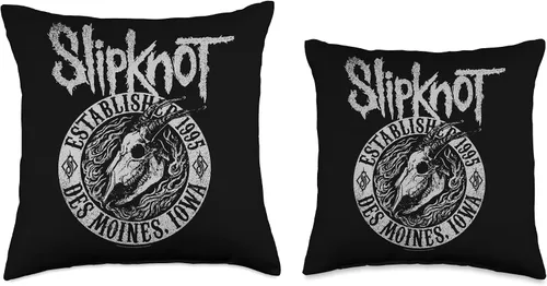 Vista 3 de Slipknot Almohada oficial de Goat Flames negra, 16.0 x 16.0 in, multicolor