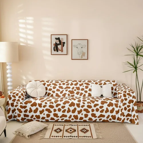 Vista 30 de Erosebridal Funda protectora para sofá, diseño de vaca lechera, diseño de vaca verde manzana, funda acolchada para sofá de animales occidentales