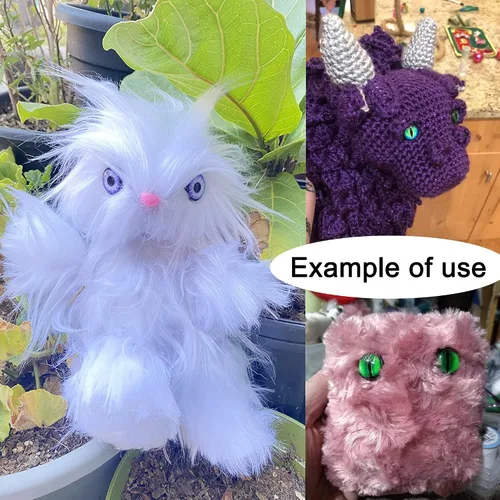 Vista 2 de Julie Wang 40 piezas de ojos de seguridad de dragón de 0.354 in para hacer manualidades de animales Amigurumi Crochet Project DIY Suministros
