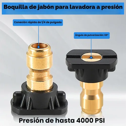 Vista 8 de Herramienta inyector químico diario para lavadora a presión, 3 varillas curvadas, boquilla de jabón