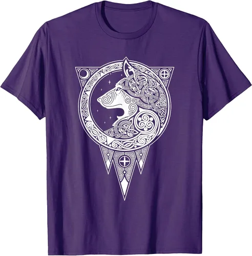 Vista 18 de Viking Fenris Wolf - Camiseta de mitología nórdica con símbolo de Fenrir Asphalt Grey