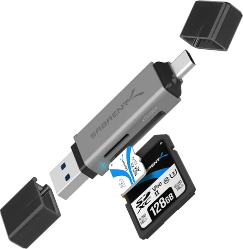 Vista 8 de SABRENT Lector de tarjetas USB tipo C, SDXC UHS-II de doble ranura y microSDXC SD 4.0 (CR-CSDM)