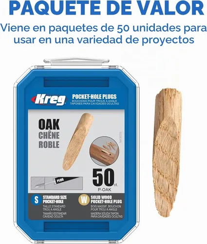 Vista 4 de Kreg P-OAK Tapones de bolsillo de madera maciza de roble - Roble Tapones de roble