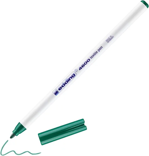 Vista 17 de edding 4600 Bolígrafo textil – Verde pálido – 1 bolígrafo – Punta redonda de 0.039 in – Bolígrafos de tela permanente para dibujar en textiles