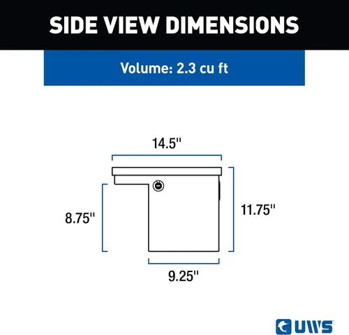 Vista 3 de UWS EC30361 Caja de herramientas lateral de aluminio de pared pesada de 36 pulgadas con perfil bajo, tapa RigidCore