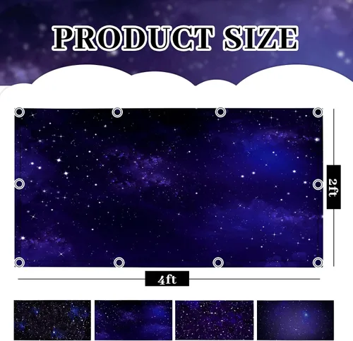 Vista 2 de ROCEEI Paquete de 8 cubiertas de luz fluorescente, 4 x 2 pies, cubiertas magnéticas de cielo nocturno a granel para luz de techo de aula, reduce