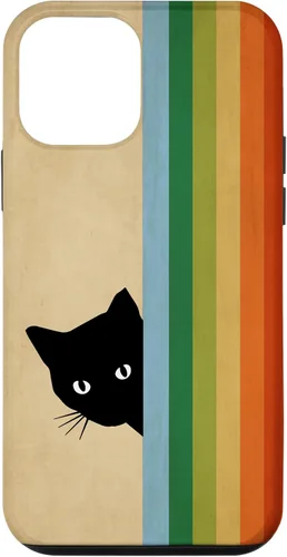 Vista 16 de Black Kitty Cat - Retro Vintage Rainbow Phone Case for iPhone 17