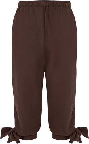 Vista 3 de Bbalizko Pantalones de tobillo medievales para niños, renacentista, vikingo, pirata, Halloween, cosplay, gótico, navegante, disfraz capri