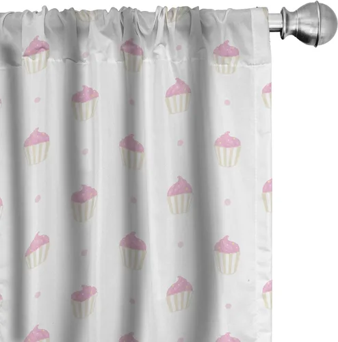 Vista 41 de Lunarable Cortinas para ventana para mascotas, divertidos personajes de gatos, estilo artístico, gatitos juguetones, animales peludos, decoración