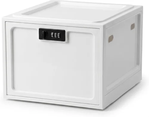 Vista 10 de Caja de bloqueo para medicamentos seguros, caja de almacenamiento con cerradura de 10 litros para refrigerador/aperitivos alimentos, cajas